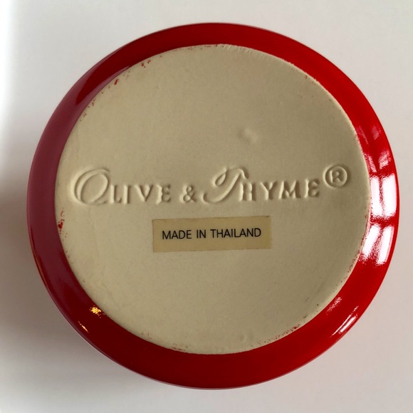 Olive & Thyme Kitchen Stoneware Red Utensil Holder Le Creuset Style - Picture 5 of 7